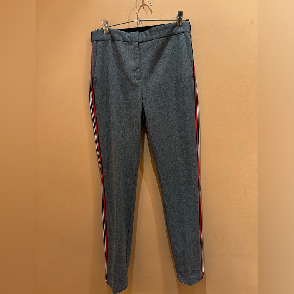 Zara Basic Women's Cropped Gray Side Stripe Pants Size Small
